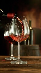 Detail of Red Wine Pouring.