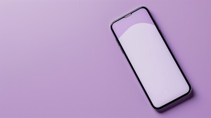 Black Smartphone on a Light Purple Background