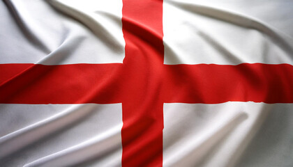 Fototapeta premium England flag waving in the wind. England blowing, soft and smooth silk. Cloth fabric texture ensign background. Use it for national day and country occasions concept