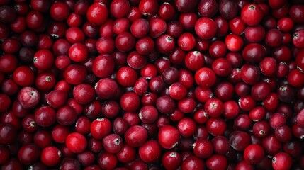 Vibrant red cranberries arranged neatly, showcasing their glossy texture and rich color, perfect for seasonal recipes and decoration.