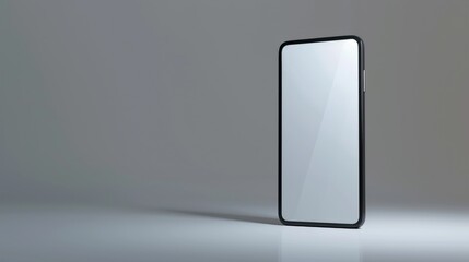 Modern Smartphone with Blank Screen on Grey Background