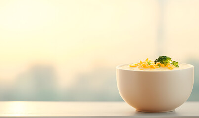 Creamy Soup Made with Broccoli and Cheese in a Bowl: A Comforting Dish Perfect for Chilly Days.