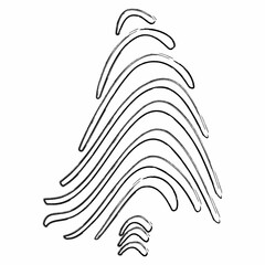 Minimalist tree line art illustration