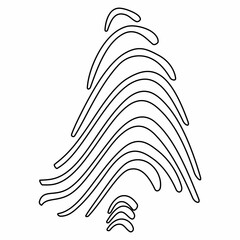 Minimalist tree line art illustration