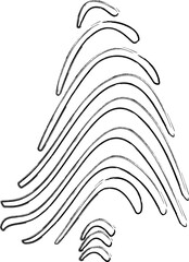 Minimalist tree line art illustration