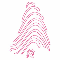 Minimalist rose tree line art illustration