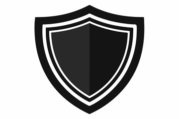 shield-black-silhouette-white-background.  Vector template Sign of Protection, Guard and Security. 