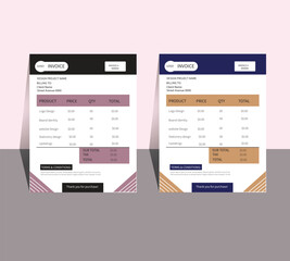 Invoice design for business and work