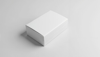 Blank product box mockup with copy space on a light surface for branding