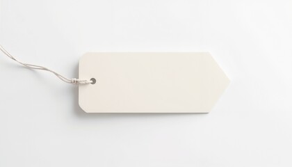 Blank label tag mockup with copy space for branding on a light background