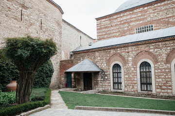 Courtyard, garden and walls of the Topkapi Palace, Istanbul, Turkiye 