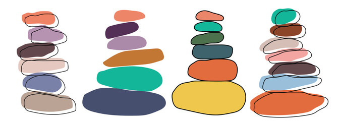 balancing stones logo design template. Spa therapy template. 