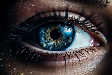 Fototapeta premium Macro photo of female eye.