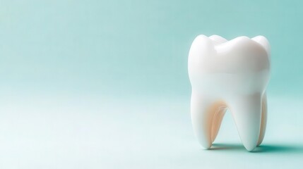Image of a perfectly white tooth reflecting light, symbolizing brightening success, tooth whitening, bright smile