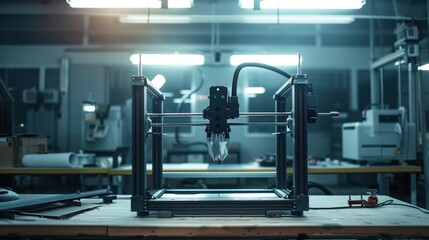 A 3D Printer in a Modern Workshop, Ready to Create