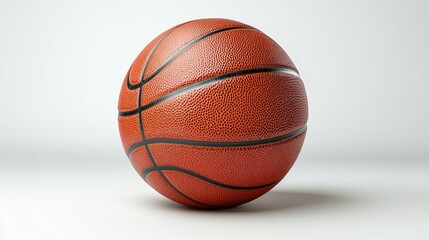 Fototapeta premium Classic orange basketball resting on white background