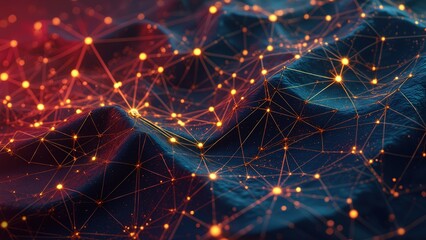 Fototapeta premium Network Technology and Connectivity, Data Visualization and Digital Structures