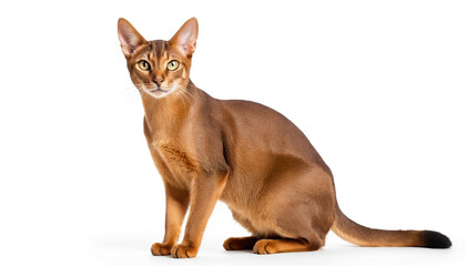 Abyssinian Cat on white background isolated