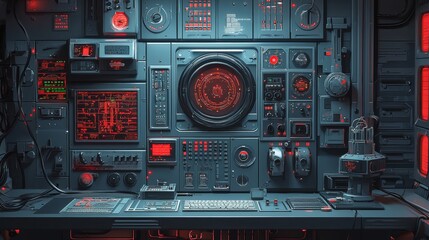 Obraz premium Radio telescope facility with grey researchgrade housing and precision power control