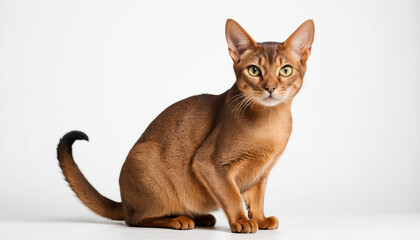 Naklejka premium Abyssinian Cat on white background isolated