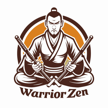 Warrior Zen logo with meditating samurai holding swords.