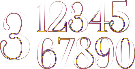 set numbers, number, 3d numbers, gradient color number, 3d numbers vector set characters. One, two, three, four, five, six, seven, eight, nine, zero. 1,2,3,4,5,6,7,8,9,0