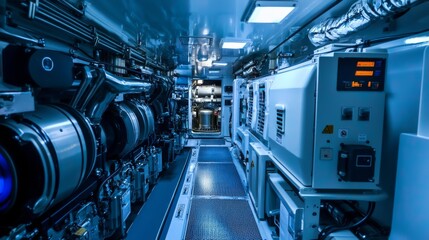 Submarine backup power unit with compact pressureresistant housing