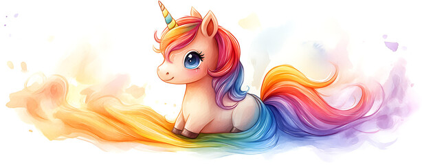 Charming Unicorn with Colorful Mane and Sparkle