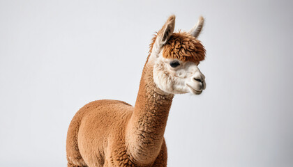 Obraz premium Alpaca on white background full body isolated
