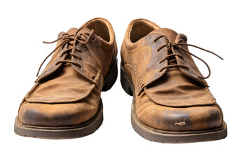 old boots isolated on transparent background