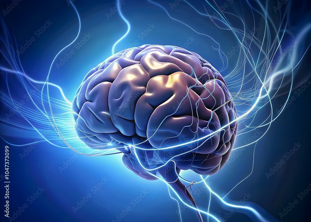 Aufkleber innovative neural connections brain activity electromagnetic waves synaptic processes cognitive func