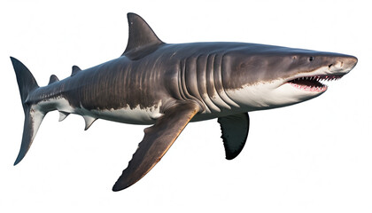 Naklejka premium Basking Shark on white background isolated 