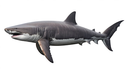 Fototapeta premium Basking Shark on white background isolated 