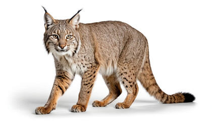 Fototapeta premium Bobcat on white background isolated 