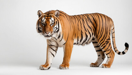 Obraz premium Bengal Tiger on white background isolated 