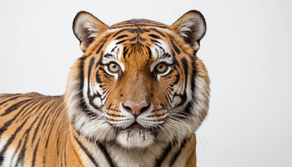 Fototapeta premium Bengal Tiger on white background isolated 