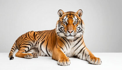 Obraz premium Bengal Tiger on white background isolated 