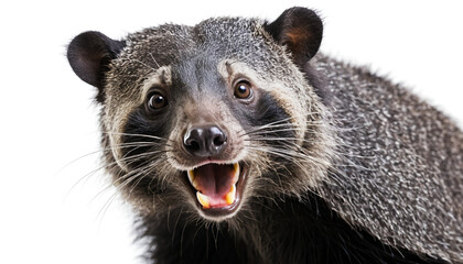 Binturong on white background