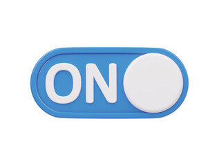 Switch on button icon 3d render illustration