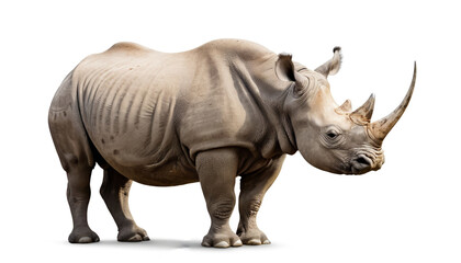 Fototapeta premium Black Rhinoceros on white background isolated