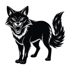 Fototapeta premium angry fox vector illustration
