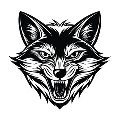angry fox vector illustration