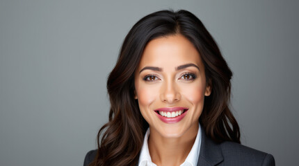 Obraz premium Professional Businesswoman Portrait for Corporate Use, Executive Headshot, Leadership Stock Image