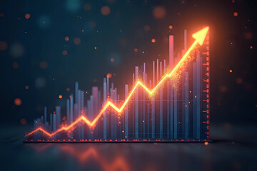 Growth concept. Charts and other tools for analyzing business potential, forecasting company development and financial profit growth - generative AI