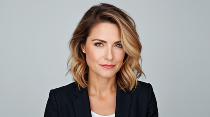 Professional Businesswoman Portrait for Corporate Use, Executive Headshot, Leadership Stock Image
