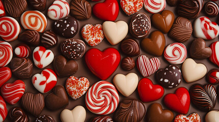 Fototapeta premium Chocolate hearts delight