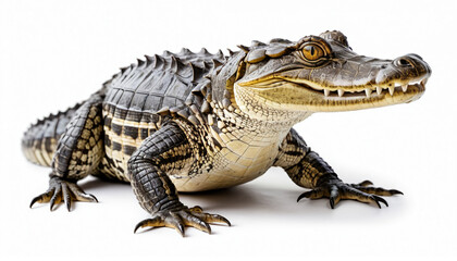 Fototapeta premium Caiman on white background isolated
