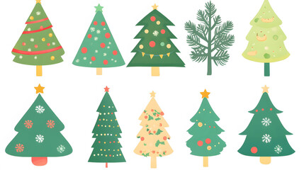 Festive christmas trees