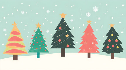 Fototapeta premium Festive christmas trees