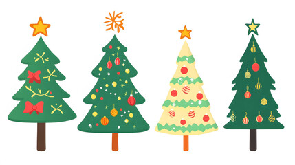 Festive christmas trees